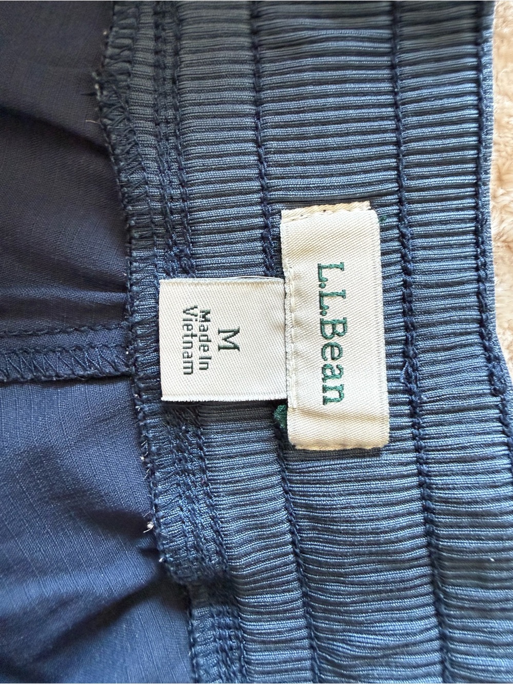 L.L. Bean women's Navy Blue Athletic Drawstring Shorts - Picture 2 of 3